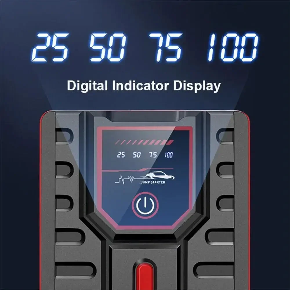 49800mAh Car Jump Starter With Air Compressor Portable Booster Jumper Power Bank Battery Charger For Petrol 6.0L Diesel 4.0L 3