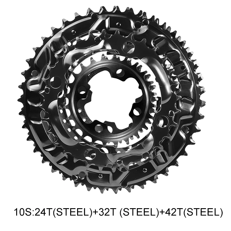BUCKLOS 3*9S 3*10S MTB Kurbelgarnitur 104/64 BCD Mountainbike Kurbelgarnitur 170mm Fahrrad integrierter Kurbelarm 27S 30S Fahrradkettenblatt – Detail 10