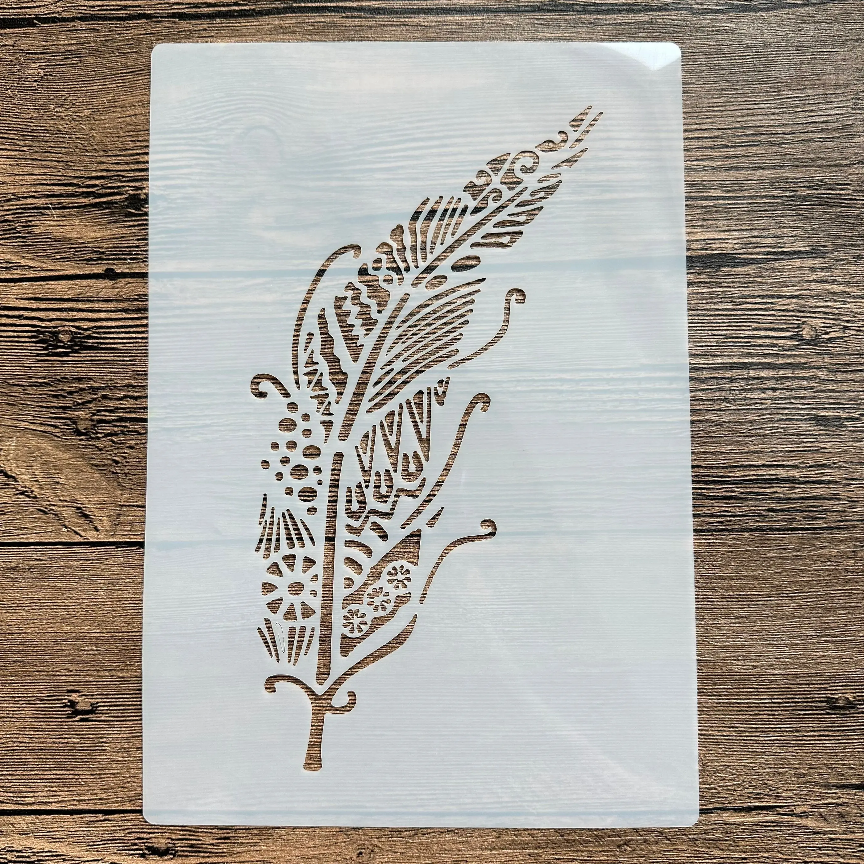 

26*18cm feather Stencils DIY Craft Layering Stencils For Walls Painting Scrapbooking Stamping Stamp Album Decorative stencil