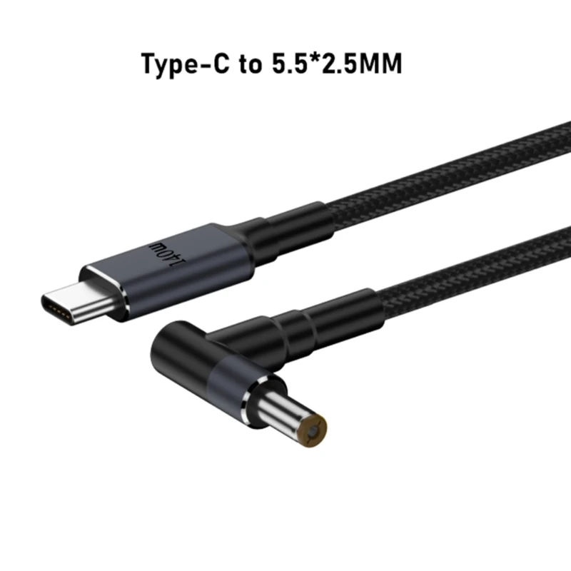 Cabo de Alimentação Masculino para Carregamento Rápido Cabo de Extensão do Carregador para Laptop Notebook 28v 5a 140w pd Usb c tipo c para dc 55x21 mm 55x25 mm - Image 5