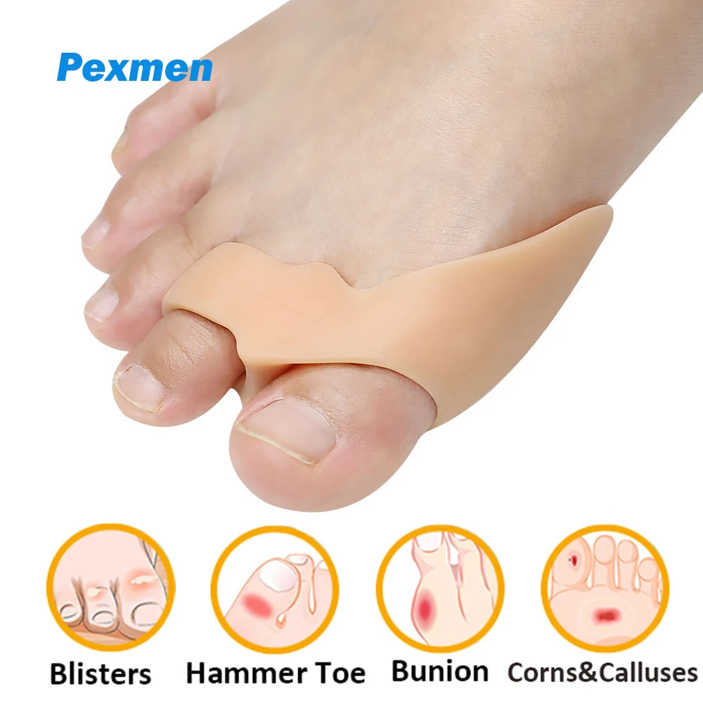

Pexmen 2Pcs/Bag Gel Bunion Pad Toe Spacer Separator Bunion Corrector Bunion Corrector with Separator for Big Toe Foot Care Tool