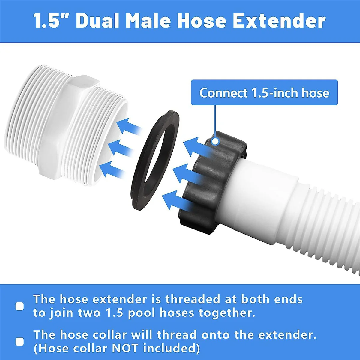 Swimming pool cleaner hose pool hose adapter 1.5 inch for Intex Coleman pool pump hose with ring gaskets swimming adapter parts