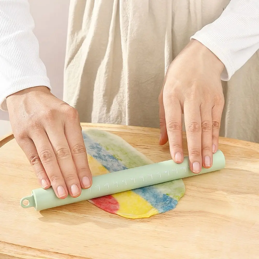 Description Picture 5 of itemFood Grade Non-Stick Silicone Rolling Pin Heat-Resisting Flour Roller Kitchen Cooking Baking Tool For Pasta Cookie Dough