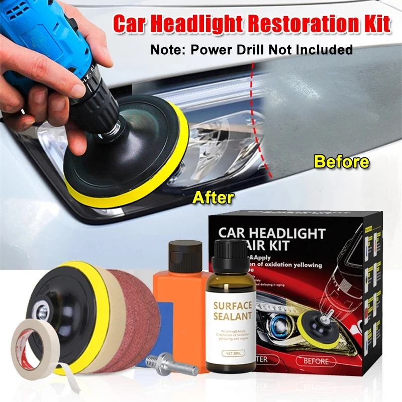 Car Headlight Restoration Kit Auto Headlamp Lens Restore Oxidation