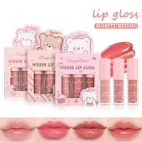 3pcs/set Adorable Bear Mirror Lip Glaze Long-Lasting Non-Fading lip gloss Hydrating Liquid Lipstick Lip Makeup Products 1