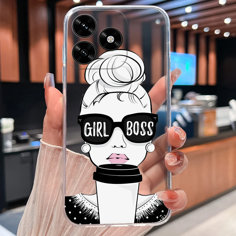 Lovely Bear Cartoon Clear Soft TPU Silicone Protective Phone Case Cover