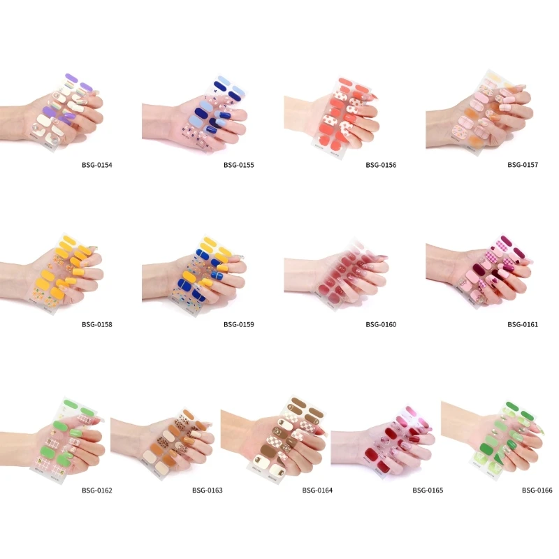 

16Pcs Art Full Cover Sticker Self-adhesive for Nail Art DIY Design Manicure