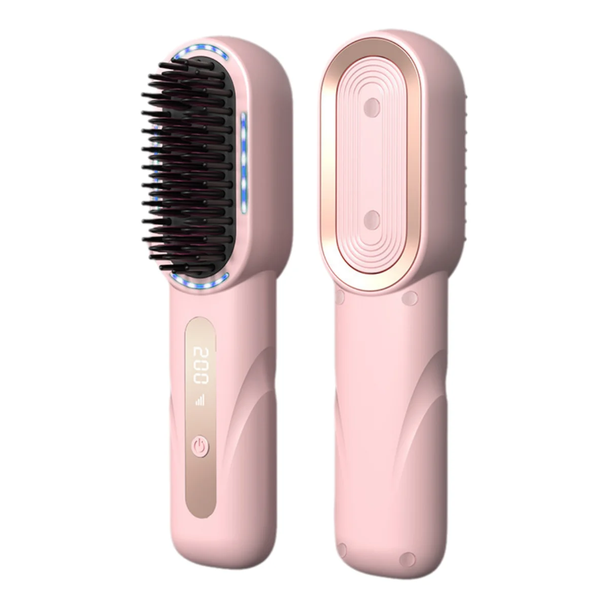 Hot Selling Negative Ion Travel Straightening Brush with 4-level Temperature Adjustable USB Charging Straightening Comb