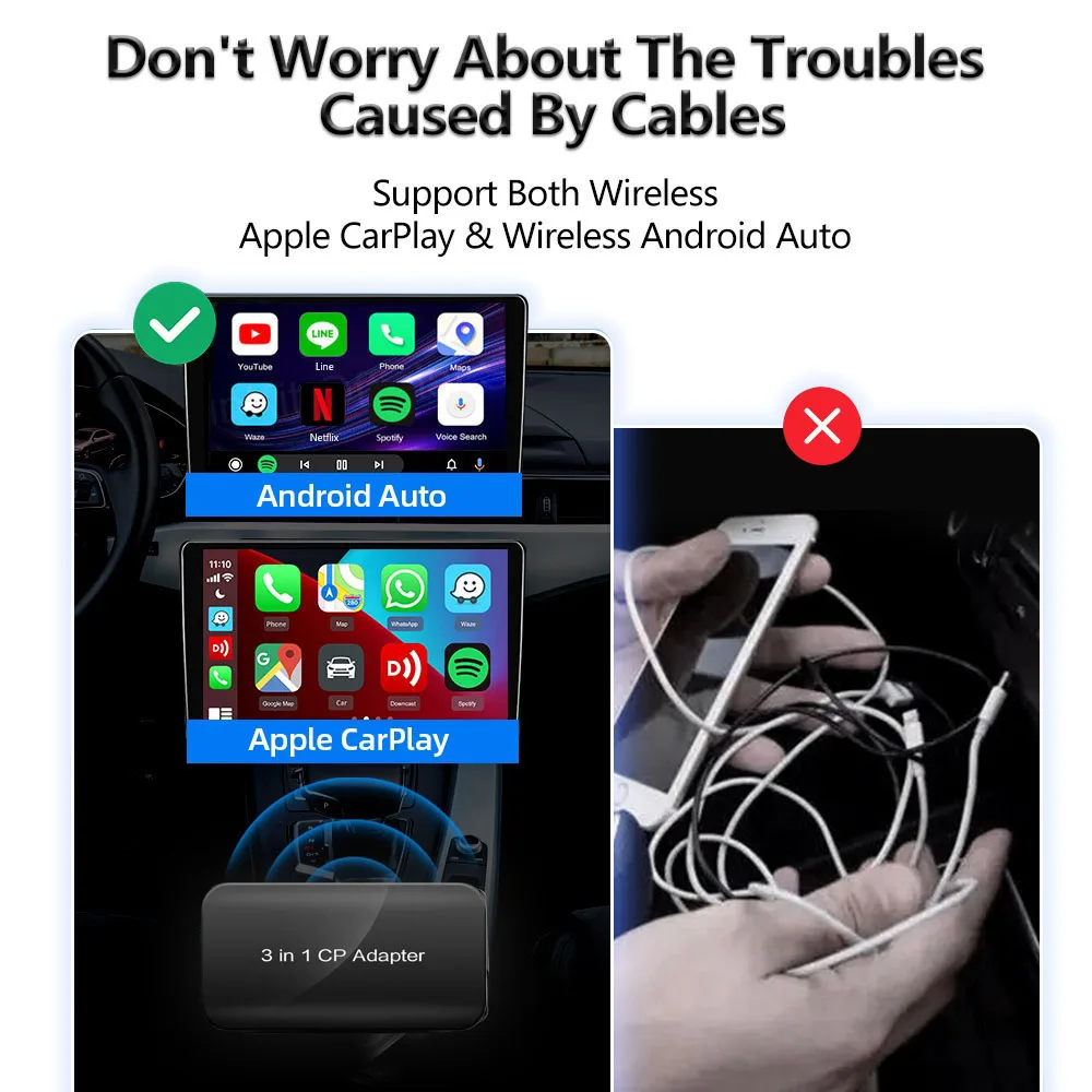 Ushi CarPlay Ai Box ȵ̵ 11 Wireless CarPlay ȵ̵ Auto YouTube Netflix IPTV TV Streaming Box Activator For Jaguar 
