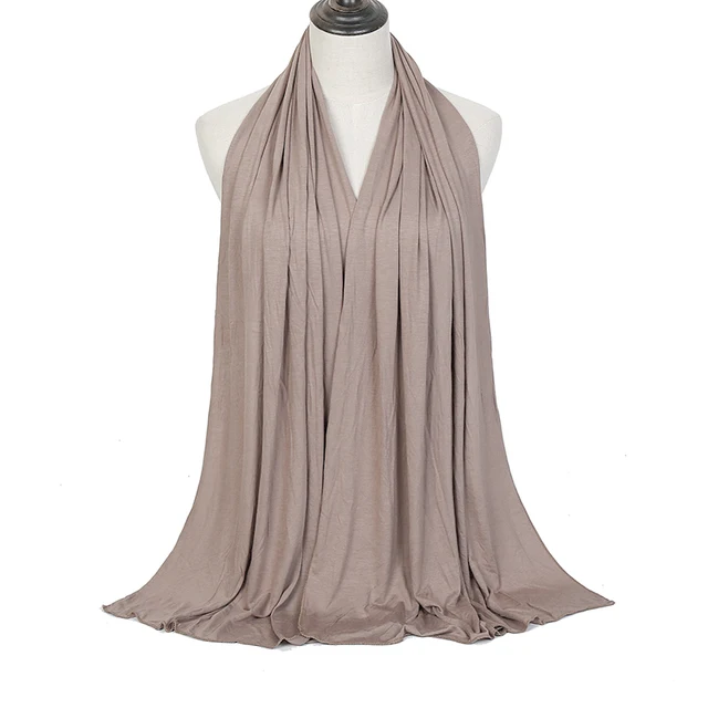 Écharpe Hijab en Jersey de coton Modal de qualité supérieure, châle musulman Long, Turban doux uni, bandeau pour femmes, bandeau africain 170x60cm