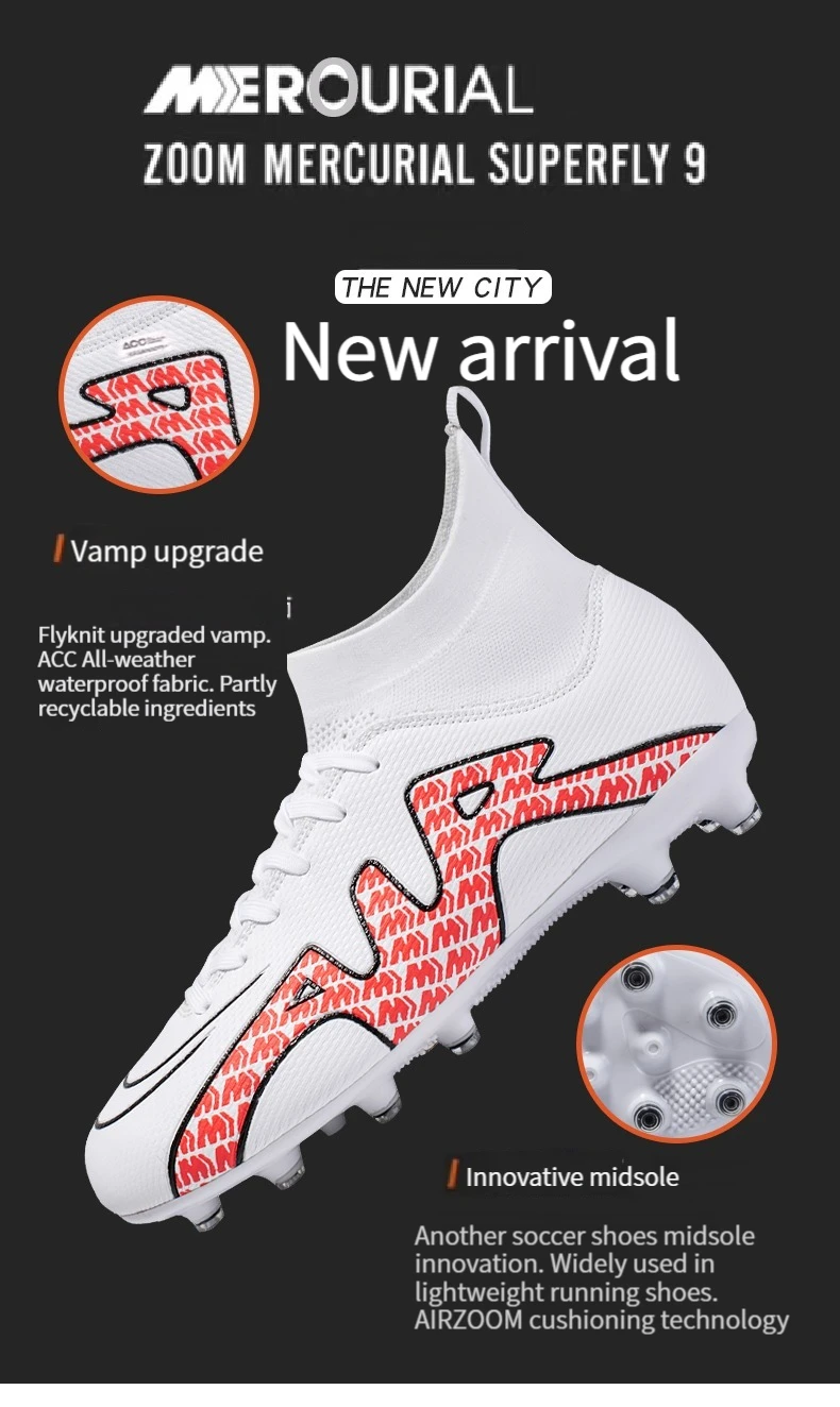 Fußballschuhe TF/FG Fußballplatzstiefel Herren Outdoor-Sportschuhe Anti-Rutsch-Grasspieltraining Erwachsene Hohe Qualität_voghion.com