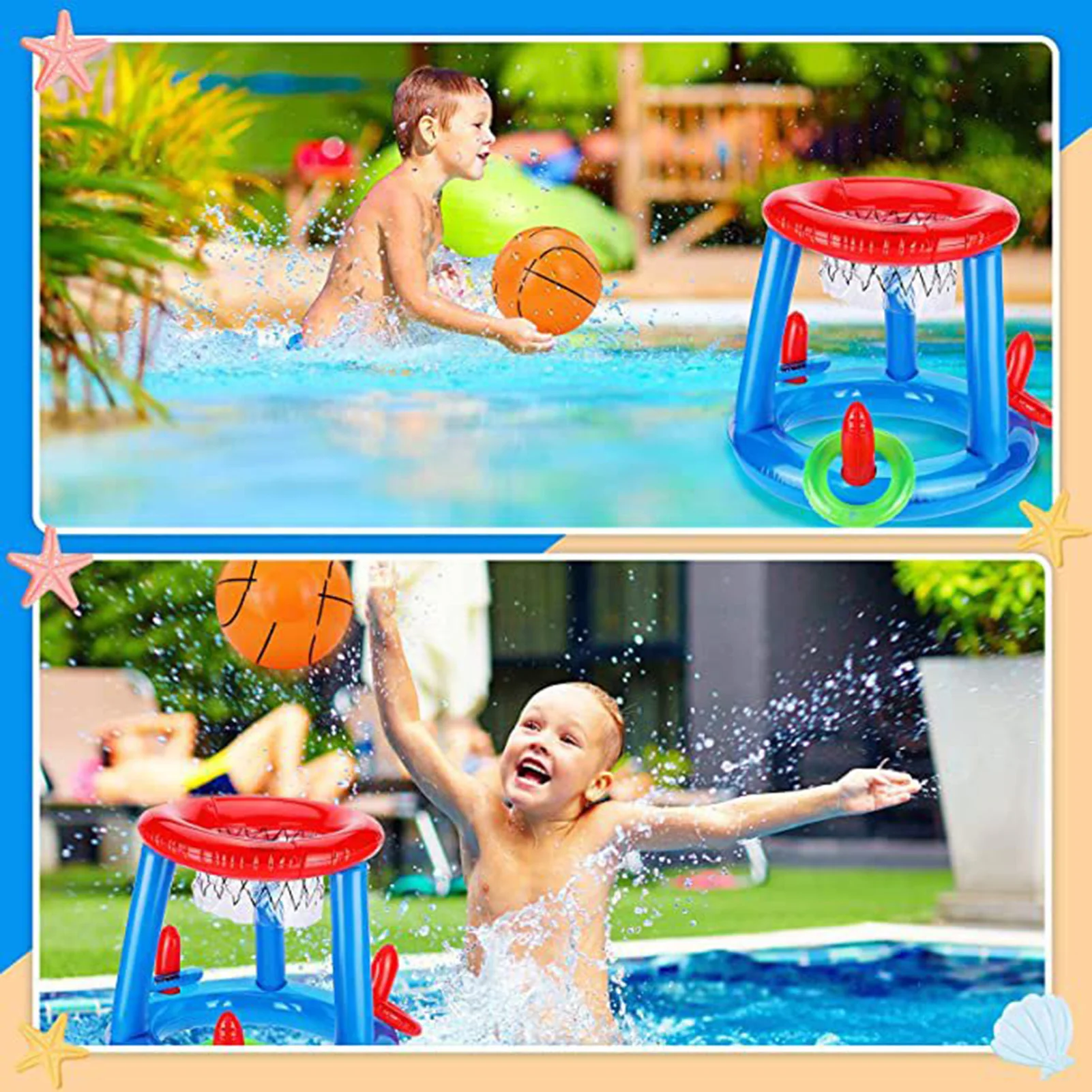 

Floating Basketball Hoop Iatable Pool Basketball Goal Swimming Pool Toys Water Basketball Game Pool For Children And Adults