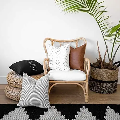 

Modern & Luxurious 18" x 18" Decorative Outdoor Throw Pillow Covers - Machine Washable - 100% Durable Polyester, Res Peach and g