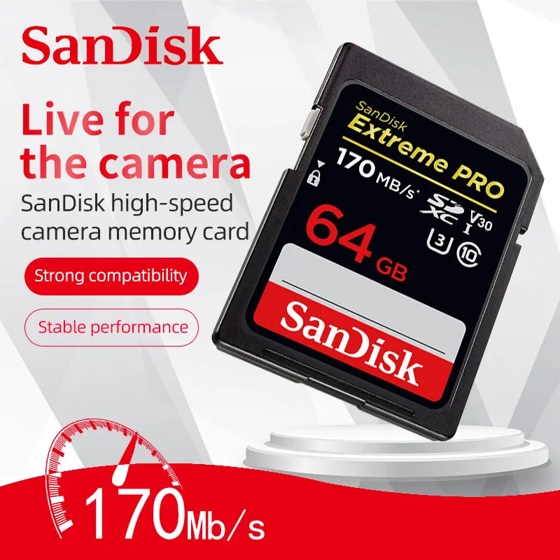 SanDisk 메모리 카드 익스트림 프로 SDHC/SDXC SD 카드 32 기가 바이트 64 기가 바이트 128 기가 바이트
