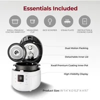 Twin Pressure Rice Cooker & Warmer with Nonstick Inner Pot, 16 Menu Options, 3 Voice Guide, Auto Clean (White) 2