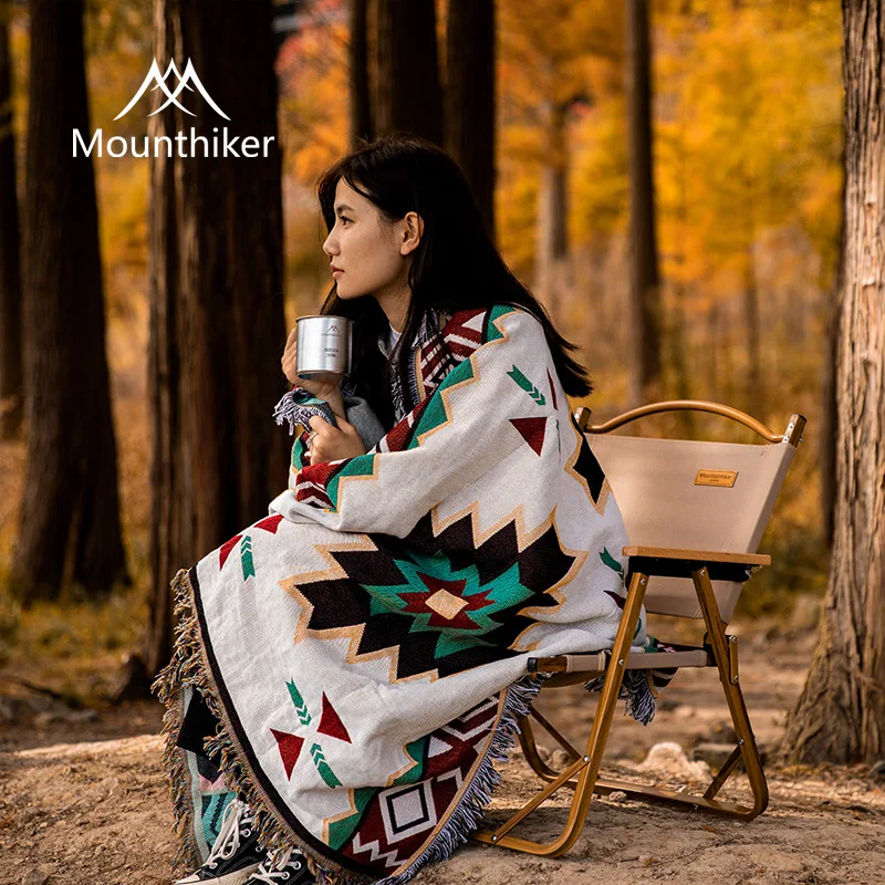Outdoor Celebrity Style Blanket Picnic Blanket Camping Thickened Portable Cotton Skin-friendly Picnic Cloth Beach Tent Mat