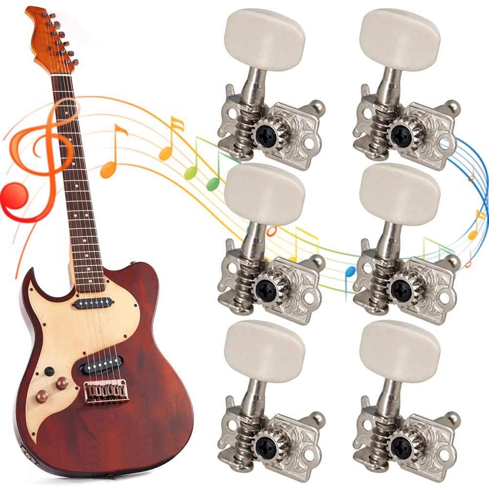 6Pcs Guitar Machine Head Key Peg Tuners 3L 3R Guitar Knob Machine Heads Tuners Metal Guitar Tuning Keys Pegs Guitar Accessories