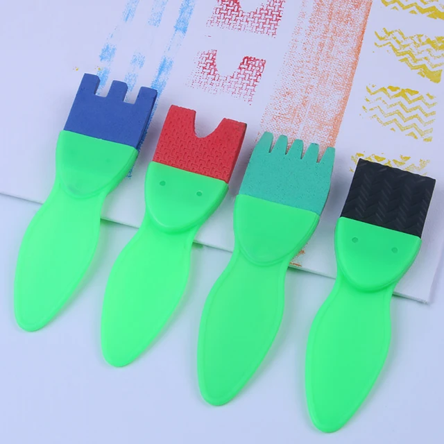 4pcs High Quality EVA Sponge Stamp Set Creative Painting Paint Roller Brush Kids Toys Graffiti DIY Art Tools for Beginners 5