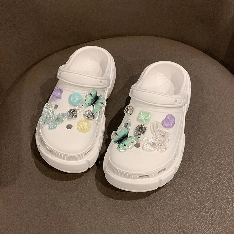 Platform Sandals  Summer Sandals  Outdoor Clogs Thick Street Beach Slides Girls Flip Flops Garden Shoes 4