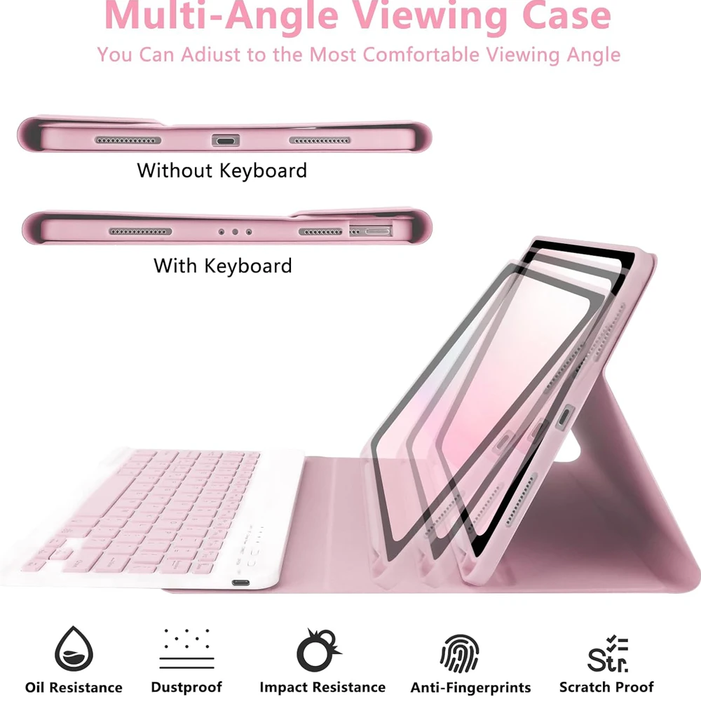 Detachable Keyboard Tablet Case with Pencil Holder