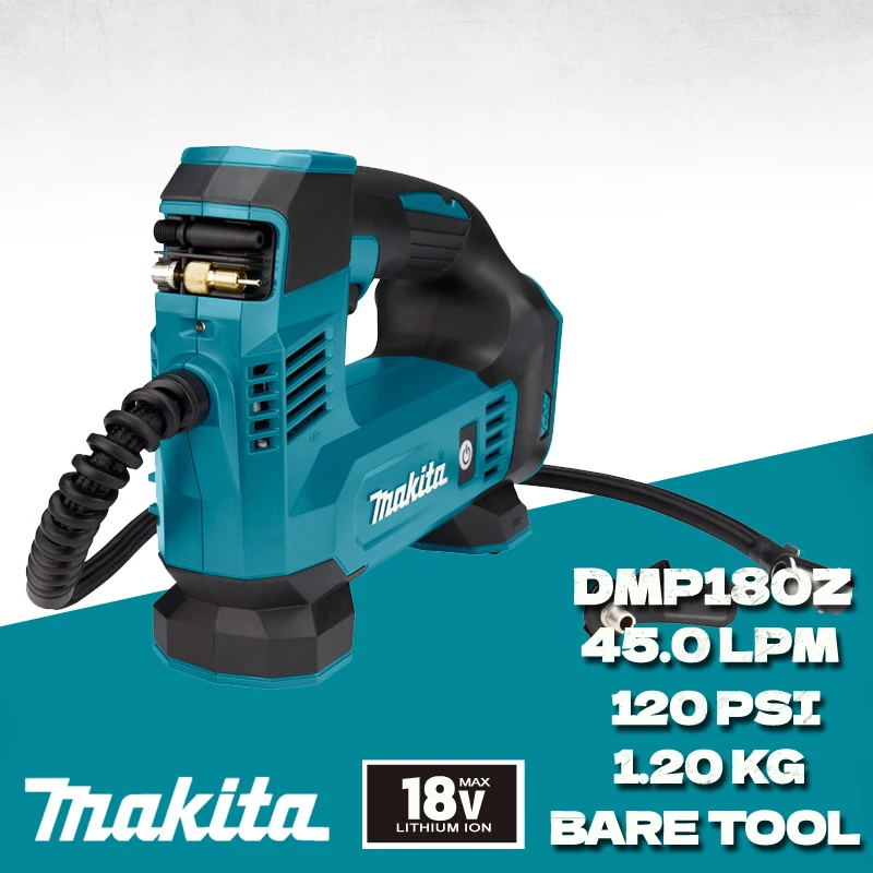 

Makita DMP180 18V Cordless Inflator Bare Tool For Car Portable Tyre Inflator Electric Motorcycle Pump Air Inflator DMP180Z