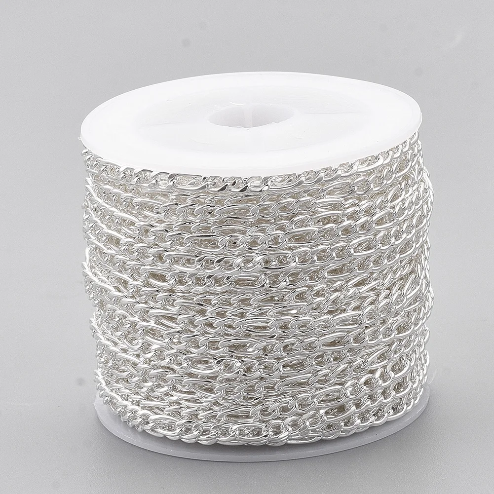 10m 304 Stainless Steel Figaro Chains Link Chains Unwelded Silver Color Plated for Jewelry Making DIY Handmade Punk Bracelet