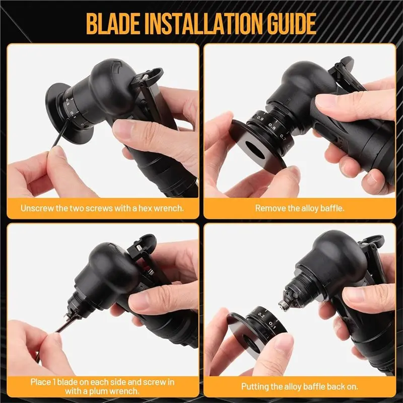 Mar.Air Chamfer Tool 6개의 C-앵글 및 6개의 R-앵글 블레이드가 있는 공압식 챔퍼링 도구, 업그레이드 버전