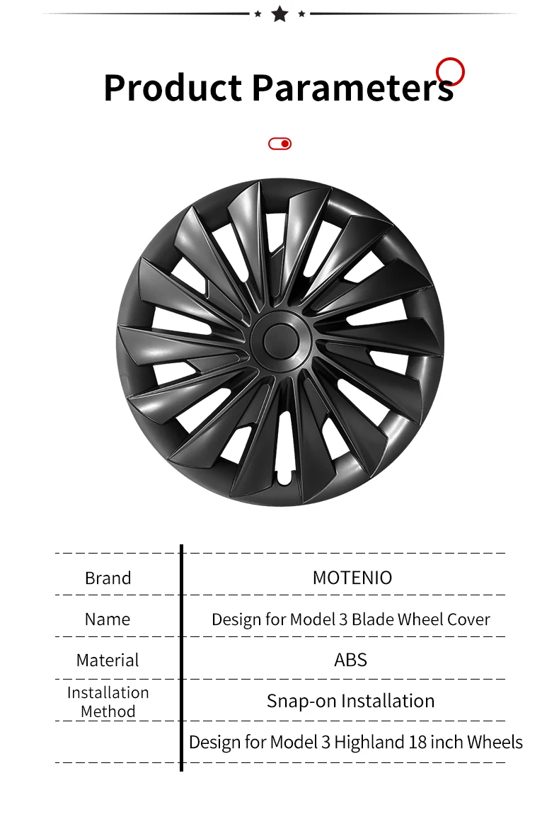 Model 3 Highland (2023-2025)New Blade Replacement Wheel 18 Inch Automobile Hubcap Full Rim Cover Accessories Design for Tesla