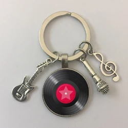 Vintage Metallic Music Keychain Ring - Perfect for Music Lovers & Souvenir Collectors (5)