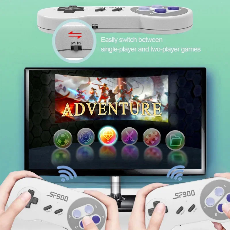 Video Game Console, Wireless Controller 4700 Retro Games For Super Nintendo 16 Bit HD SF900 Game Stick