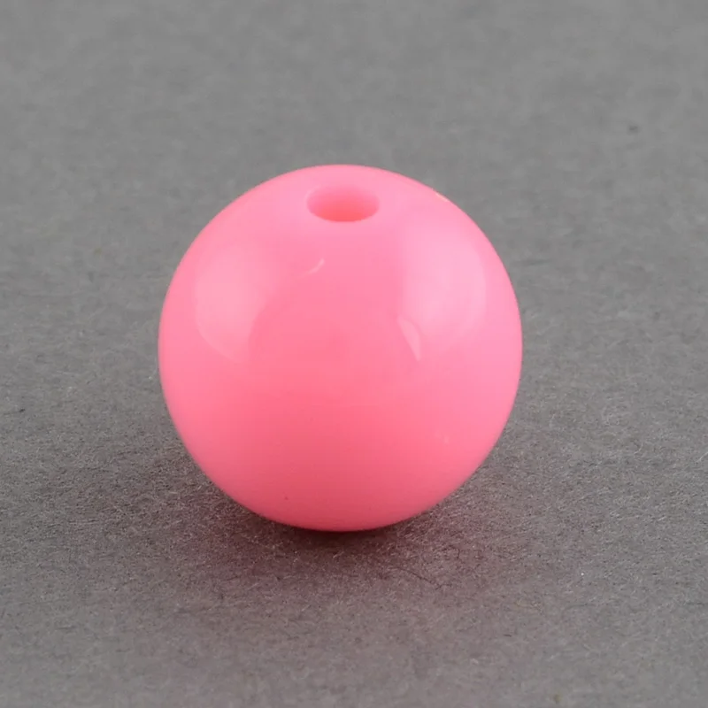 

500g Solid Chunky Bubblegum Acrylic Ball Beads Round Hot Pink 20mm Hole: 3mm about 105pcs/500g