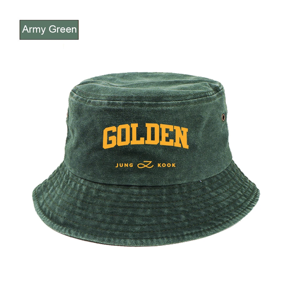 Kpop Jung Kook 1st Solo Album Golden Jungkook Fischerhut für Männer, reine Baumwolle, Panama, Fischer, Gorras, Mann und Frau, 56–58 cm, Sonnenkappe – Detail 5