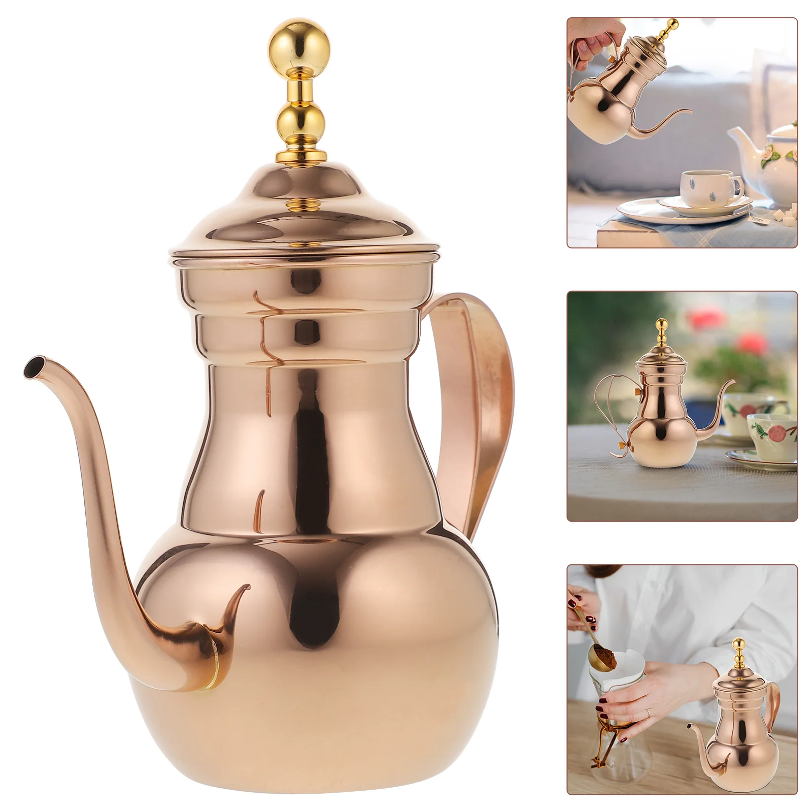 

Metal Tea Kettle Stainless Steel Teapot Coffee Pot Home Tea Pot with Strainer