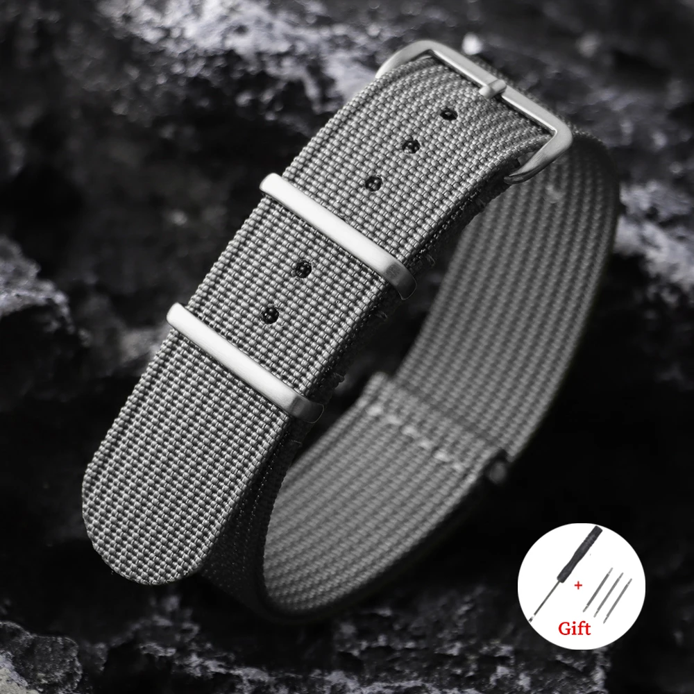 Braided Nylon Universal Sport Watch Strap - Versatile Military-Style Wrist Band Accessory