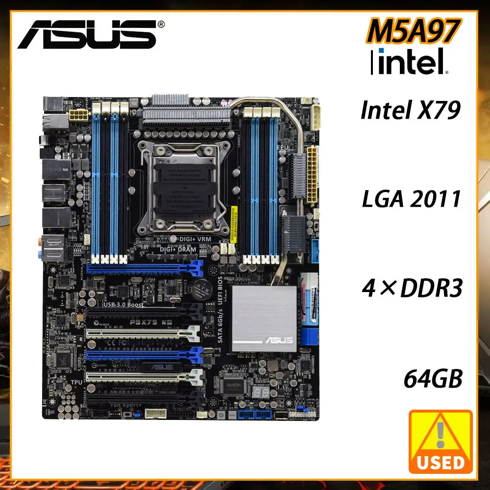 Lga 2011 Motherboard Asus P9x79 Ws/ipmi X79 Miner Motherboard Ddr3 64gb