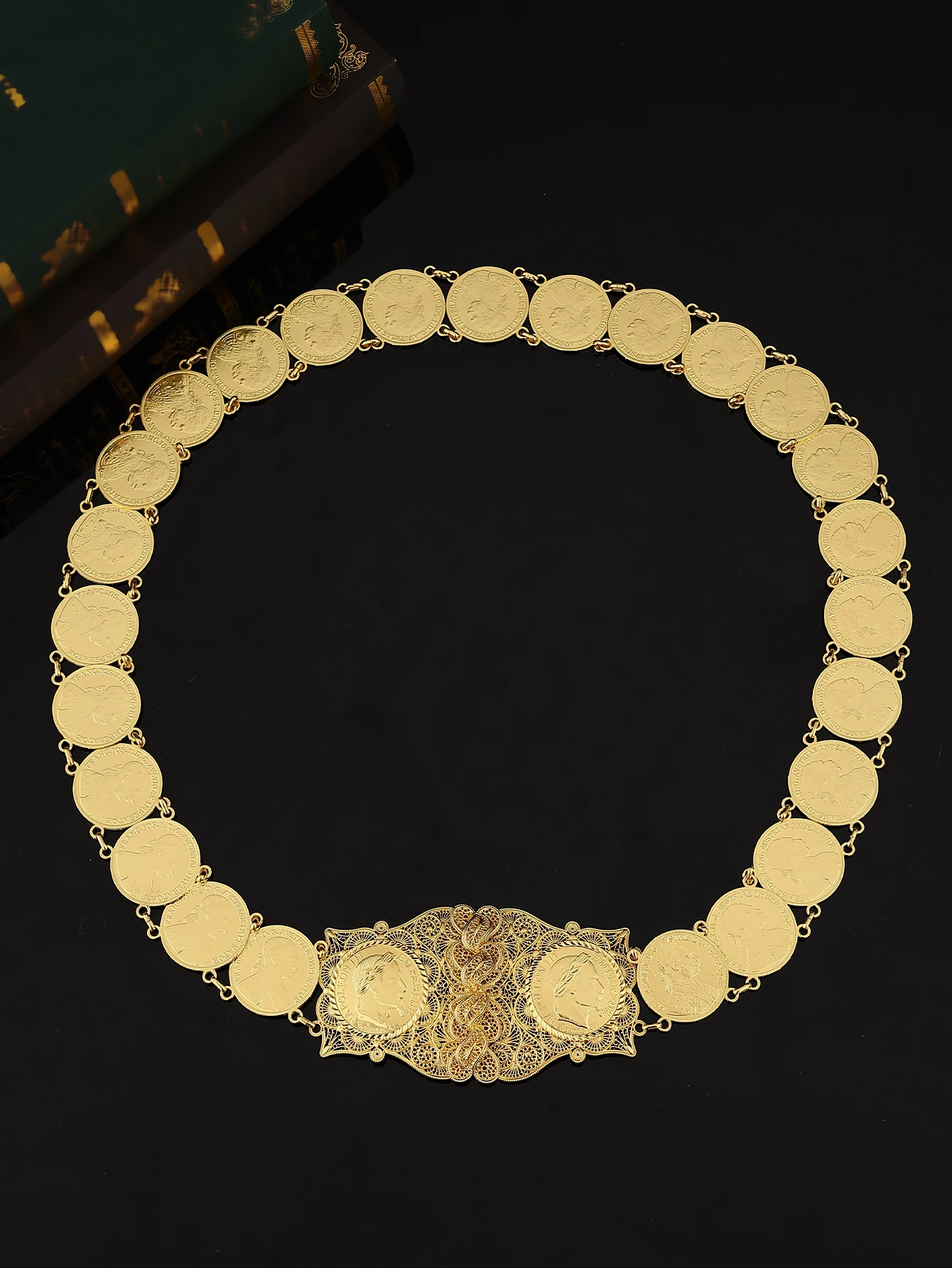 Algerien Braut Legierung Gürtel Münzförmige Taille Kette Schmuck Nahen Osten Frauen Traditionelle Festliche Kleid Zubehör – Detail 12