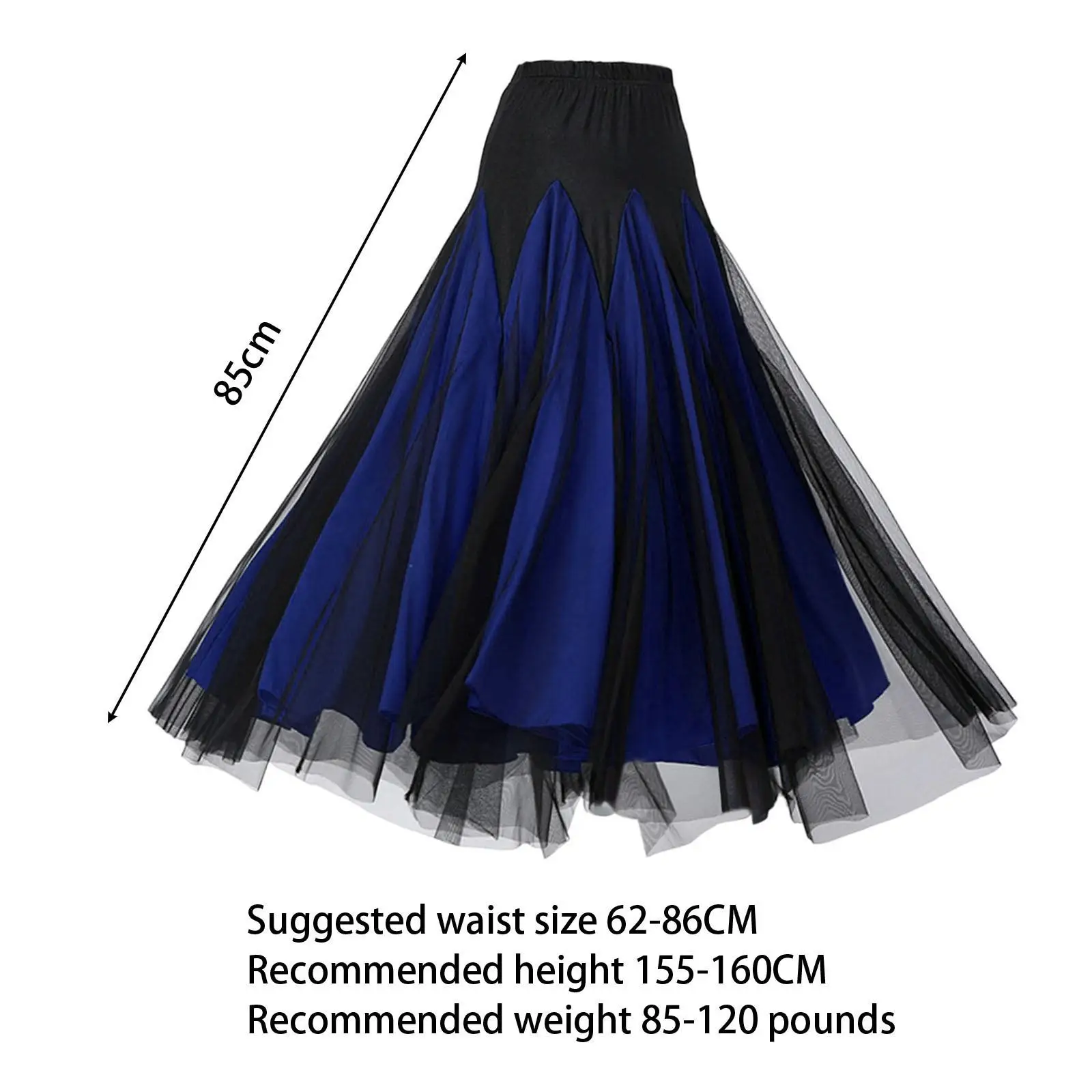 Women Ballroom Dance Skirt Latin Dance Dress Long Swing Skirt for Latin Stage Performance Party Practice Competition Show