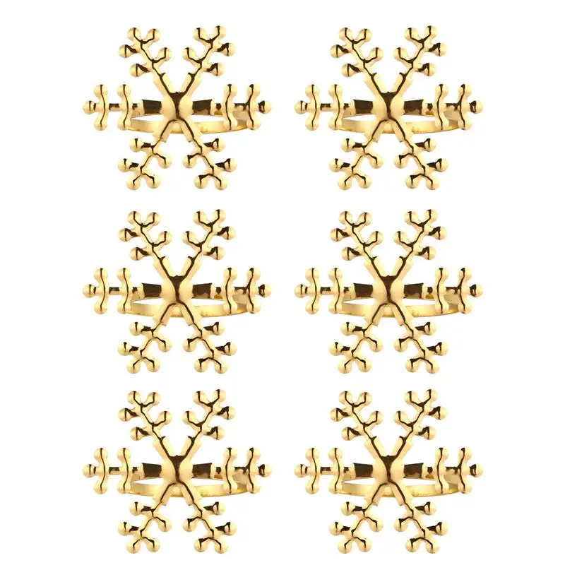 Napkin Ring Christmas Napkin Holder 1/6 Pcs Christmas Snowflake Shaped Napkin Rings Dinning Table Setting Christmas Snowflake Napkin Button Ring