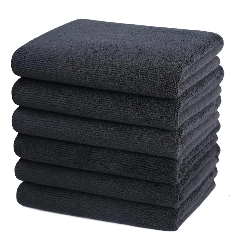 Black Microfiber Salon Hair Drying Towel Guest Used Hand Towels Hair Stylist Spa Bath Hair Drying Towel Cleaning Towel 5