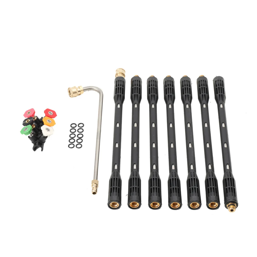 1/4" Quick Connector Gutter Cleaning Tool 4000PSI Pressure Washer Extension Wands Roof Cleaner with Nozzles