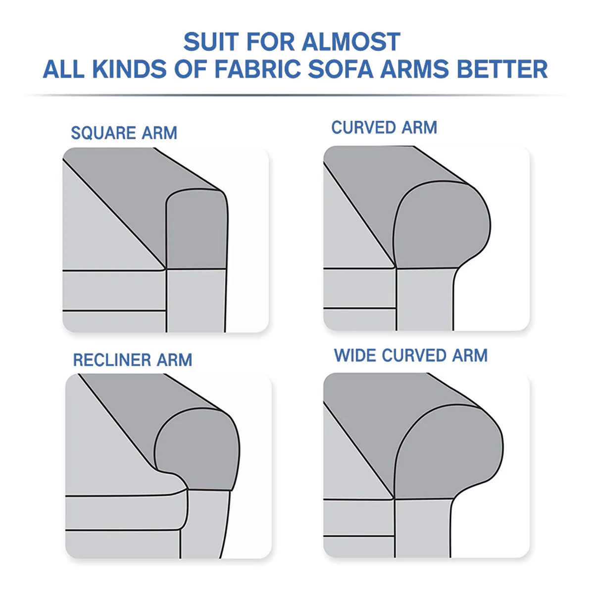 2pcs Sofa Arm Covers Comfortable Soft Armrest Cover High-Grade Spandex Stretch Arm Caps Waterproof Dustproof Furniture Protector 4