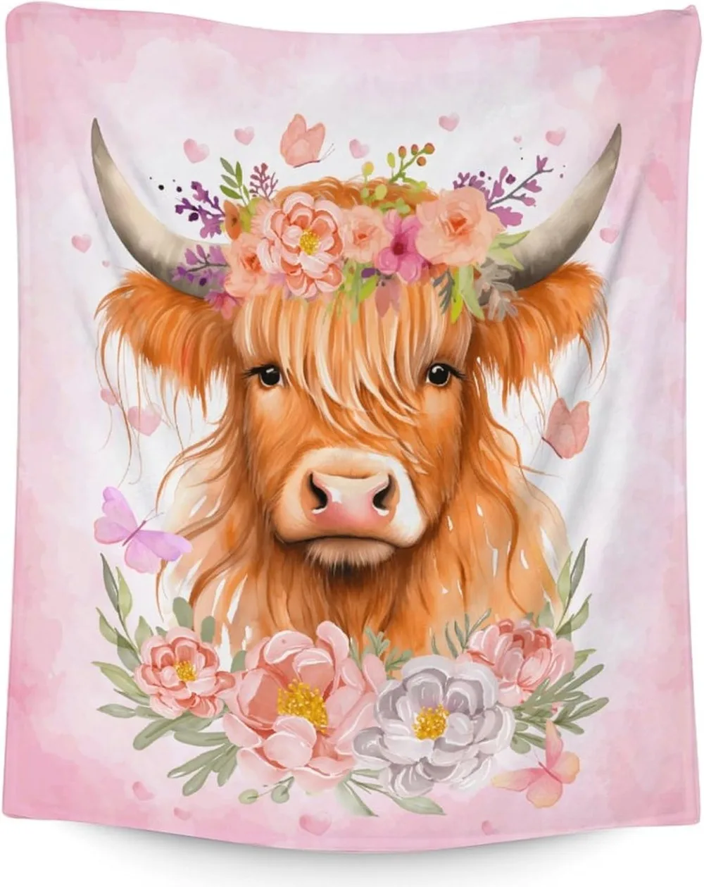 Just A Girl Who Loves Highland Cows Blanket Super Soft Warm Cozy Fuzzy Plush Blanket Gifts for Girls Boys Kids Room Decor 5