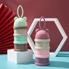 Colored Milk Powder Box Convenient and Portable Milk Powder Box Toddler 3-Tier Food Container Portion Travel Snack Container 1