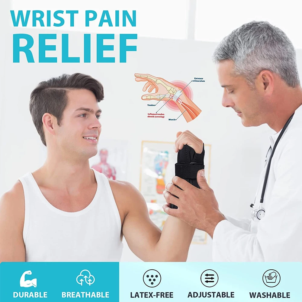 Carpal Tunnel Wrist Brace Adjustable Wrist Support Brace Compression Wrap for Arthritis Tendinitis Pain Relief JUUMMP