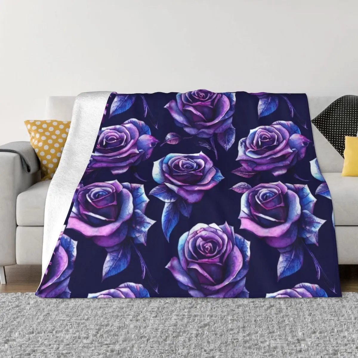 

Dark watercolor rose pattern design Throw Blanket Blankets Sofas Of Decoration Decorative Throw Blankets