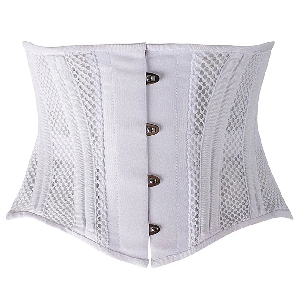 Underbust Corset Sexy Women's Steel Boned Short Torso Breathable Mesh Waist Cincher Waspie Corset