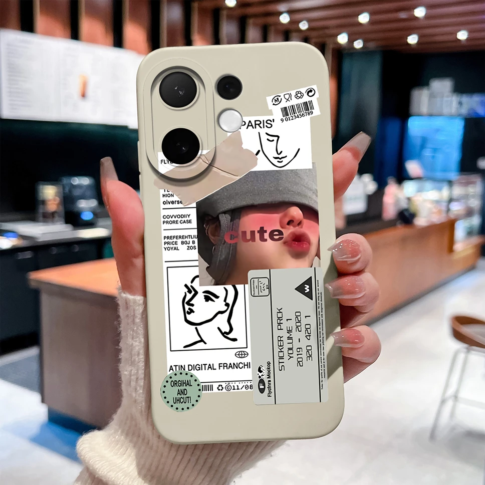 Pretty Girl Pattern Soft Silicone Protective Phone Case - Anti-Drop Back Cover