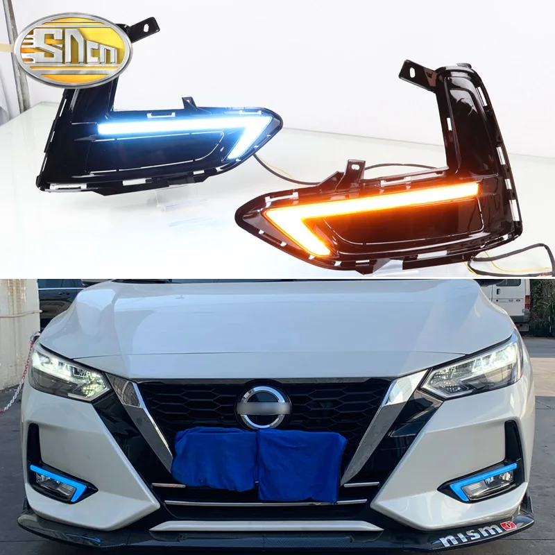

SNCN 2PCS LED Daytime Running Light For Nissan Sentra Sylphy 2019 2020 Car Accessories Waterproof 12V DRL Fog Lamp Decoration