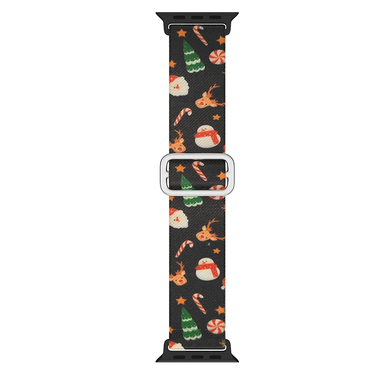 Weihnachtsarmband für Apple Watch Band Serie 11/10/9/8/SE/Ultra 49 mm 46 mm 42 mm 45 mm 41 mm 44 mm 40 mm elastisches Nylonarmband Correa – Detail 4