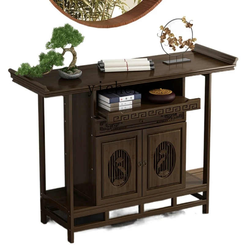

ZC New Chinese Style Console Tables Desk Altar Light Luxury Buddha Niche Solid Wood Console Long Table